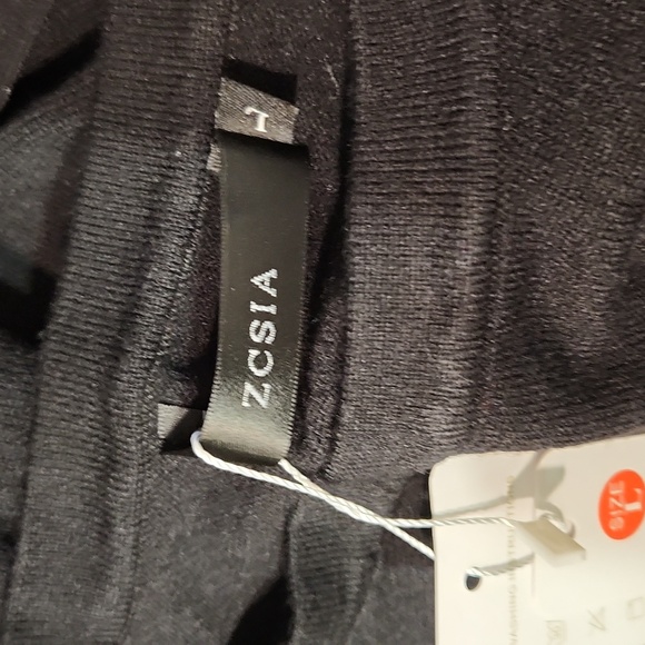 ZCSIA STYLE DESIGN BLACK WRAP LONGSLEEVE SWEATER DRESS SIZE LARGE - Picture 10 of 12